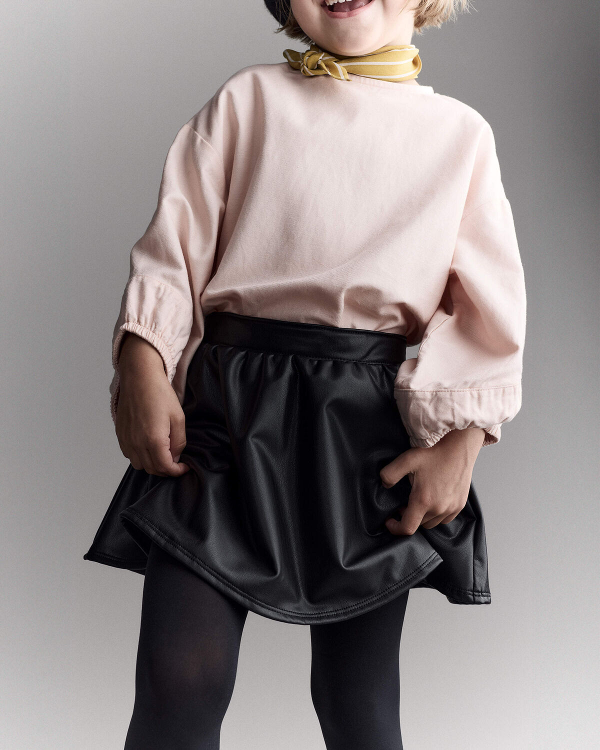 Toddler Girl Reagan Skort in Faux Leather - Black - Image 4