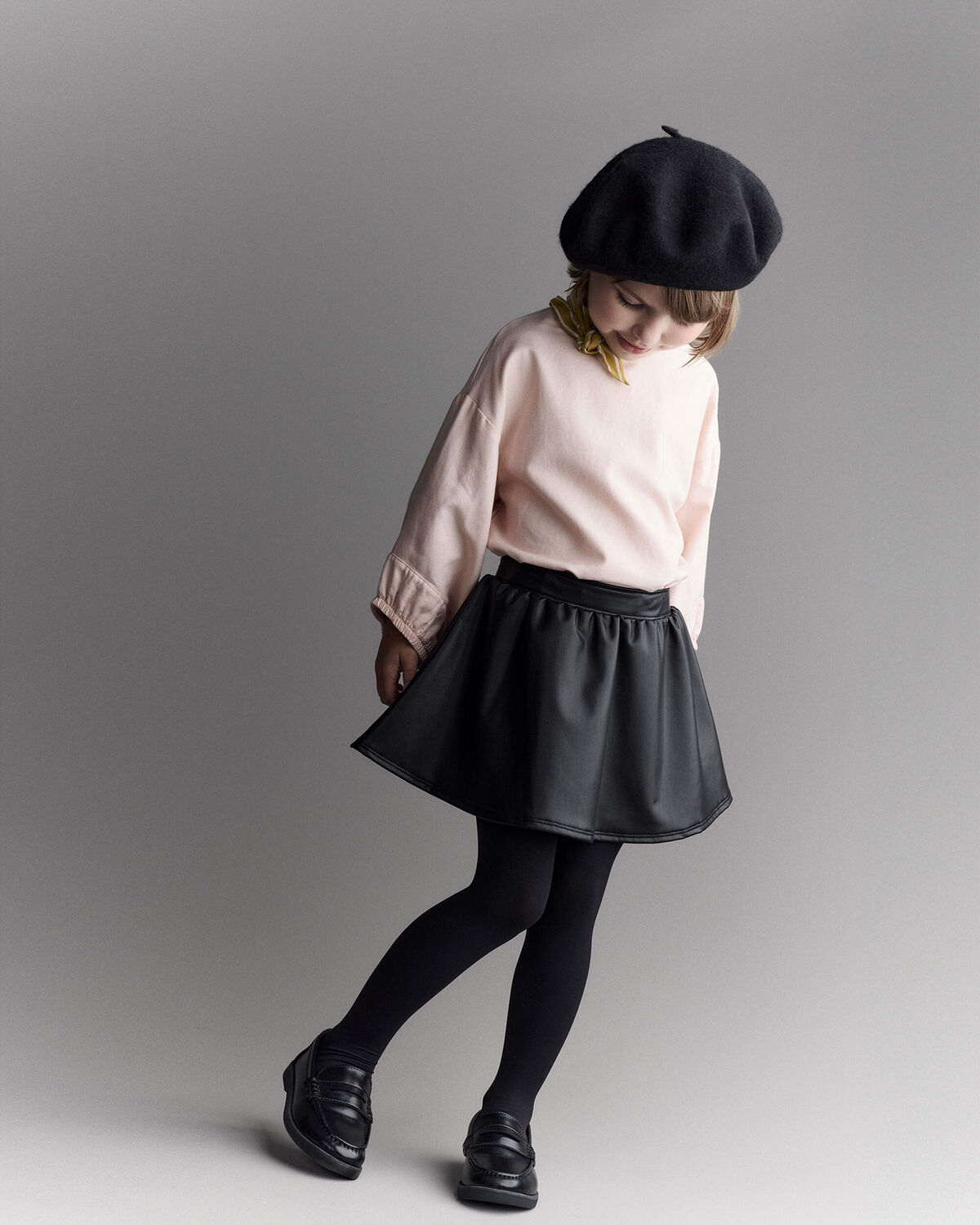 Toddler Girl Reagan Skort in Faux Leather - Black - Image 3