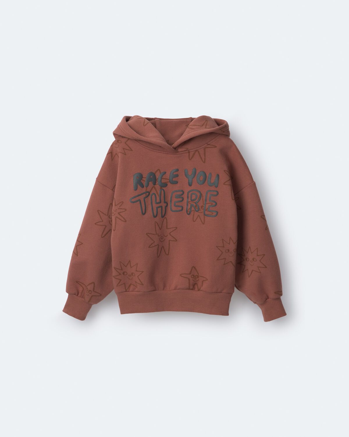 Toddler Race You There' Fleece Hoodie - Rust - Image 2