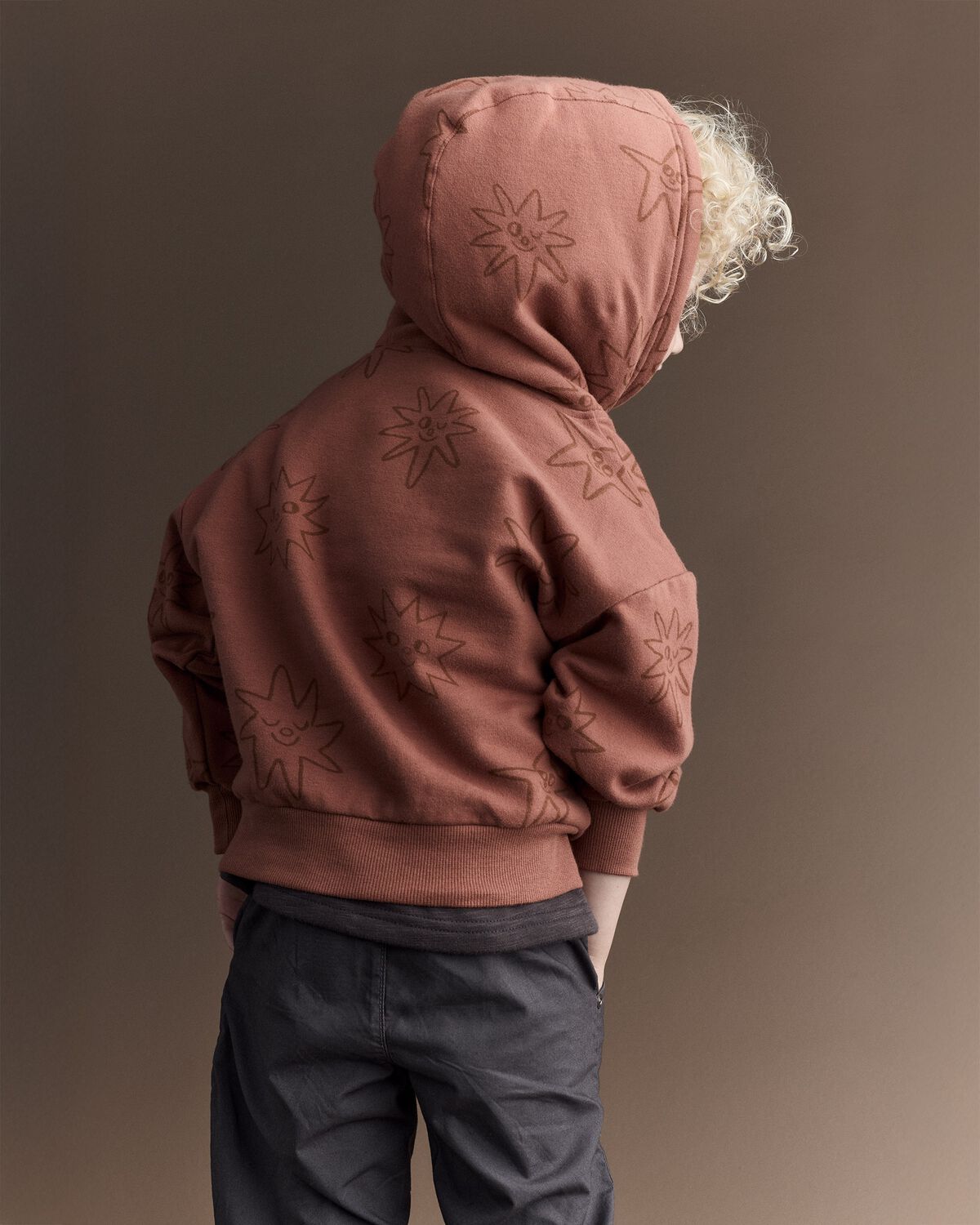Toddler Race You There' Fleece Hoodie - Rust - Image 3