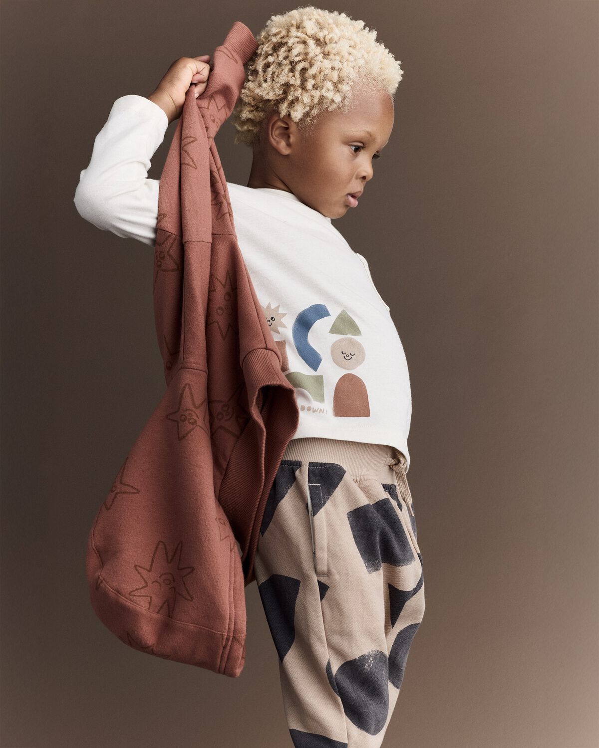 Toddler Race You There' Fleece Hoodie - Rust - Image 5
