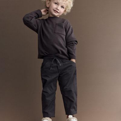 Toddler Boy Canvas Pull-On Pant - Dark Grey