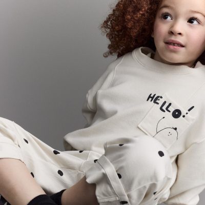 Toddler Hello!' Pullover Sweatshirt - Cream