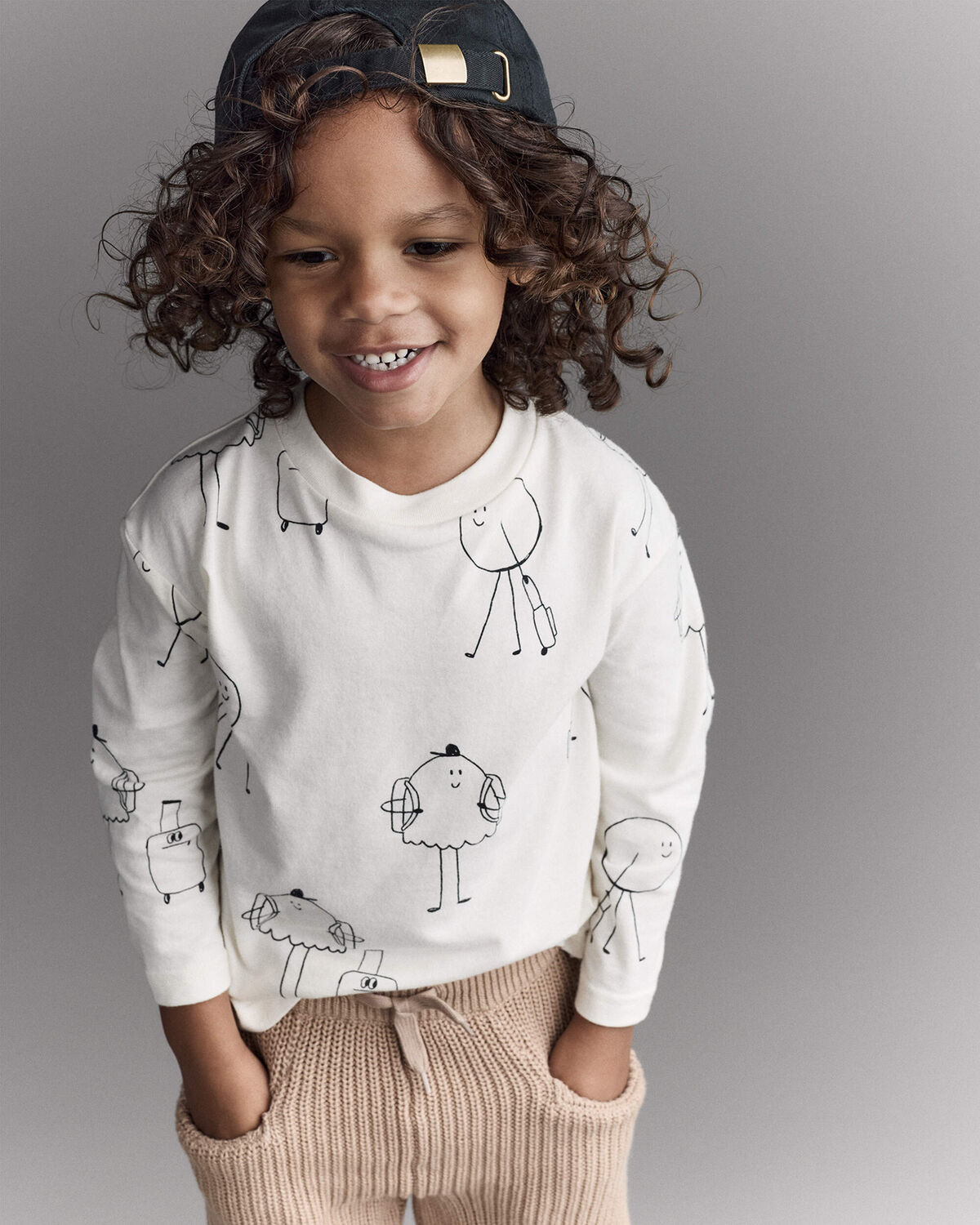 Toddler Sweater Jogger Pant - Tan - Image 4