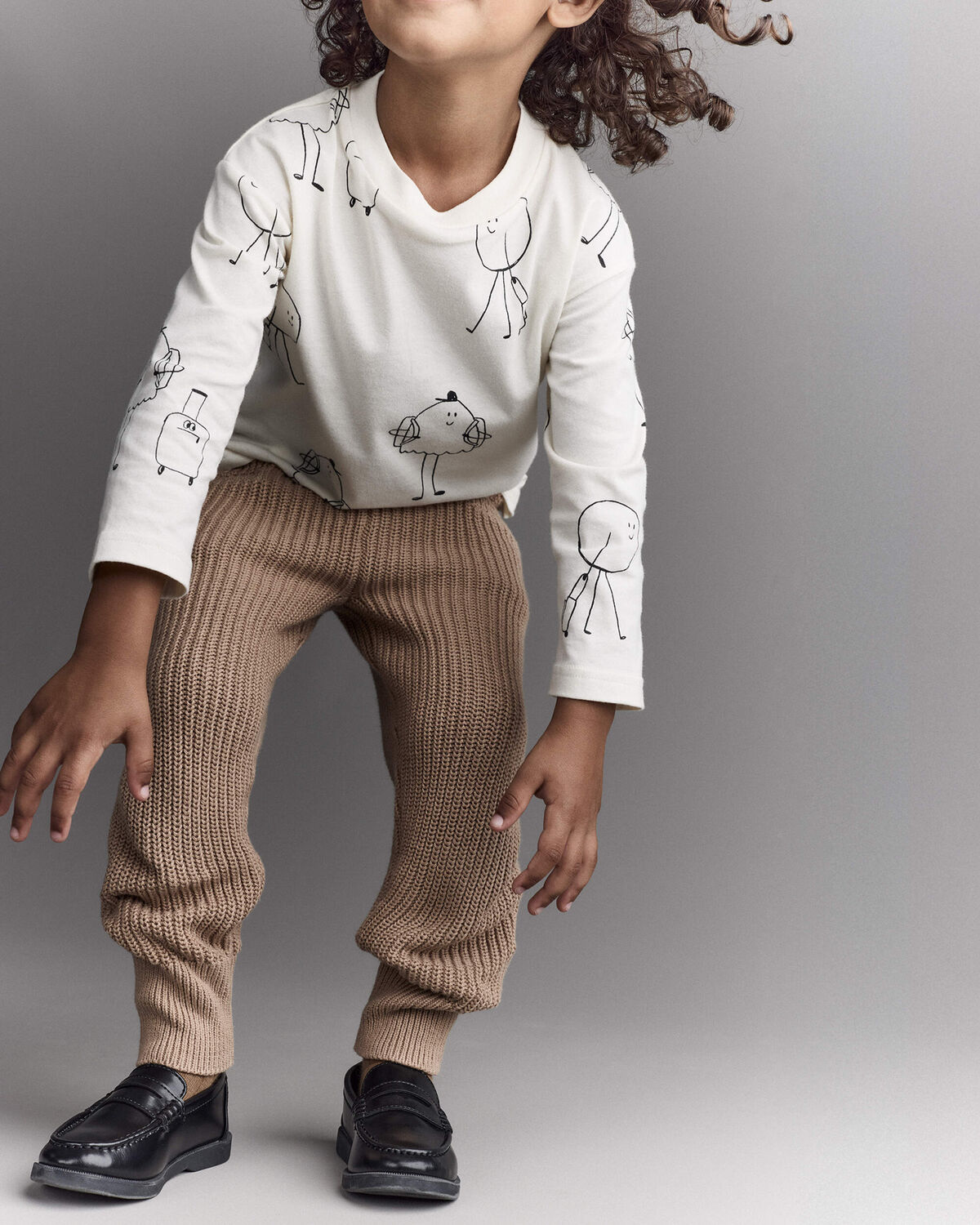 Toddler Sweater Jogger Pant - Tan - Image 5