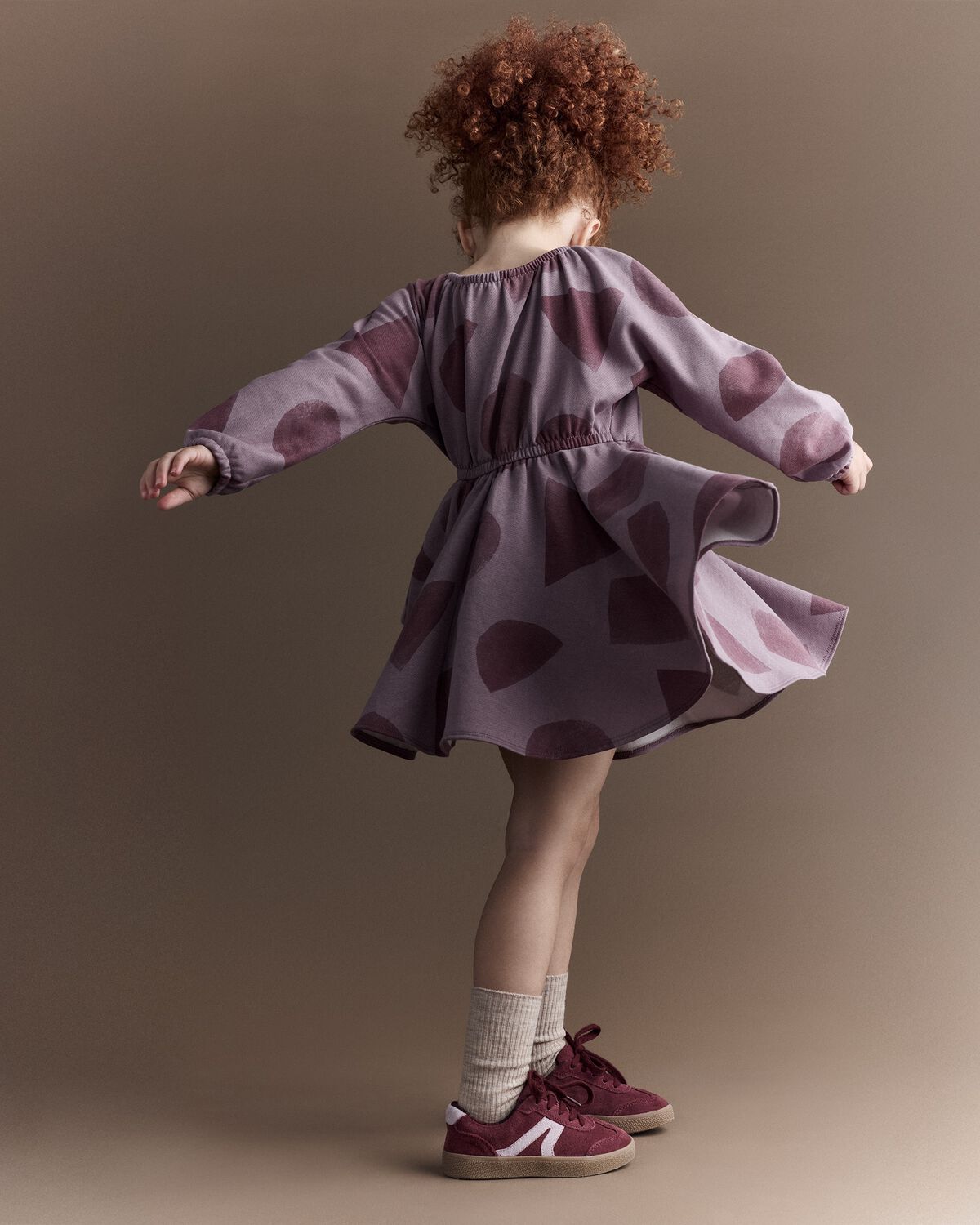 Toddler Girl Avenue Twirl™ Dress with Shapes - Mauve - Image 3