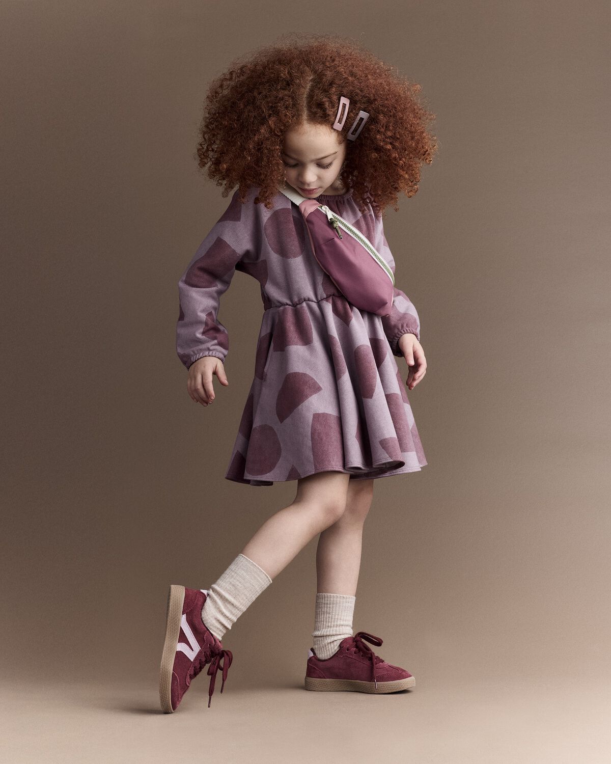 Toddler Girl Avenue Twirl™ Dress with Shapes - Mauve - Image 4