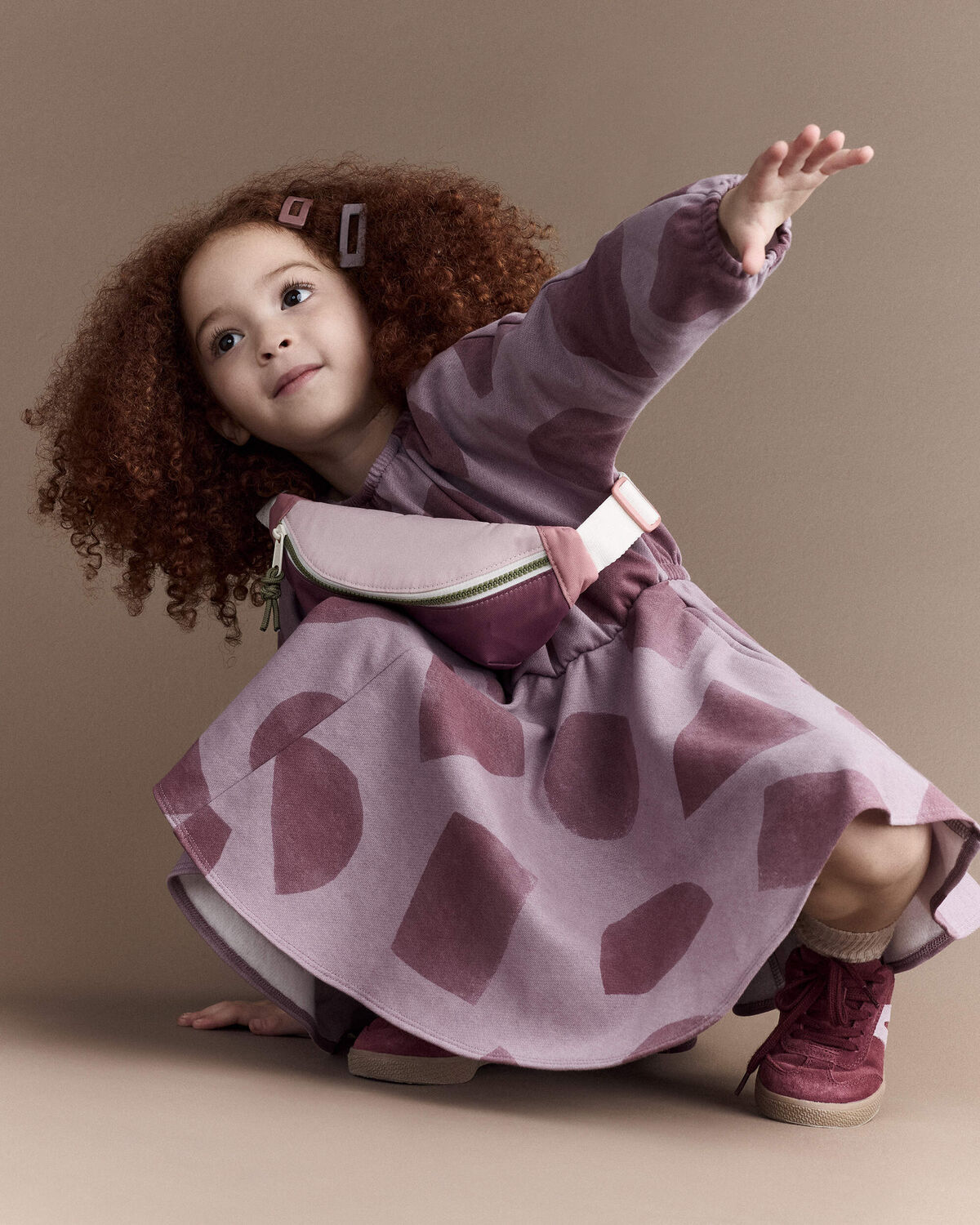Toddler Girl Avenue Twirl™ Dress with Shapes - Mauve - Image 5