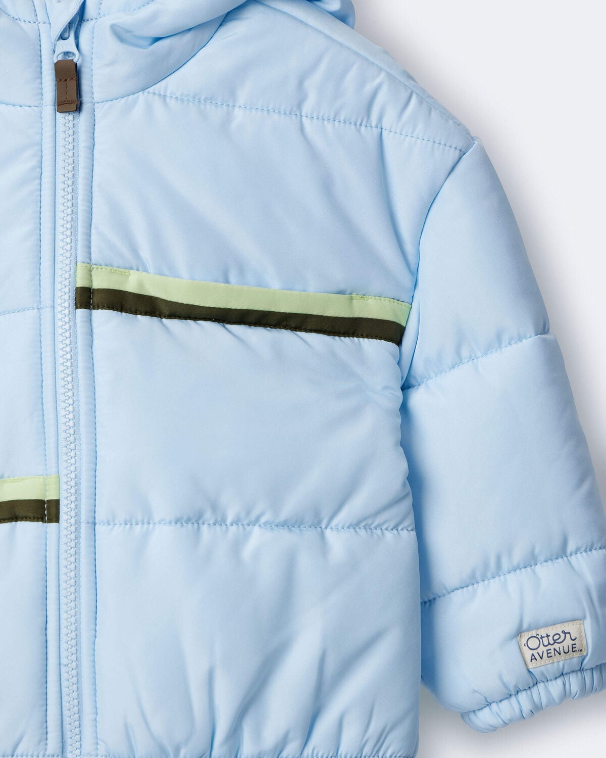 Toddler Boy Zip-Up Hooded Puffer - Light Blue - Image 6