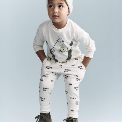 Toddler City Park™ Jogger Pant in Snow Day Print - Cream