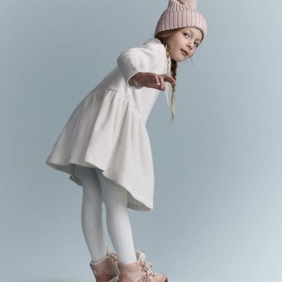 Toddler Girl Turtleneck Sweater Dress - Cream