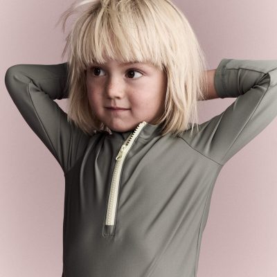 Toddler Half-Zip Long-Sleeve Rashguard - Olive
