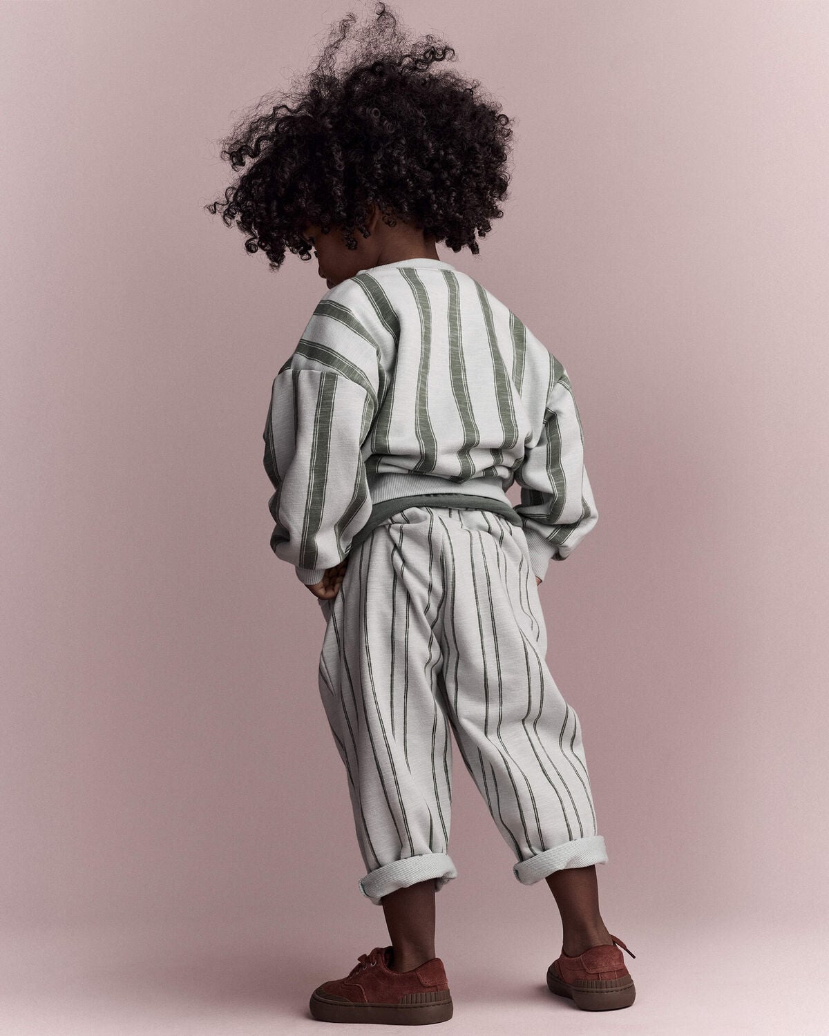 Toddler 'See Ya!' Striped Dolman-Sleeve Sweatshirt - Light Blue/Olive - Image 5