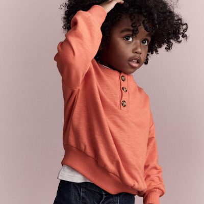 Toddler Boy French Terry Long-Sleeve Sweatshirt - Orange