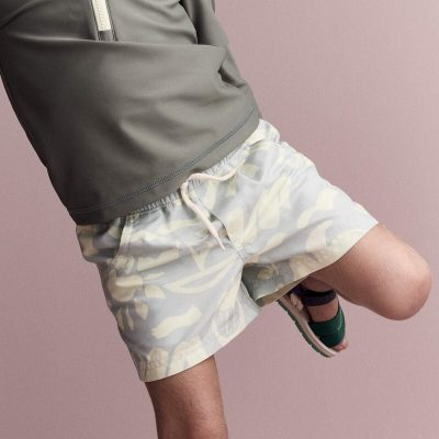 Toddler Boy Tropical Swim Trunks - Light Blue