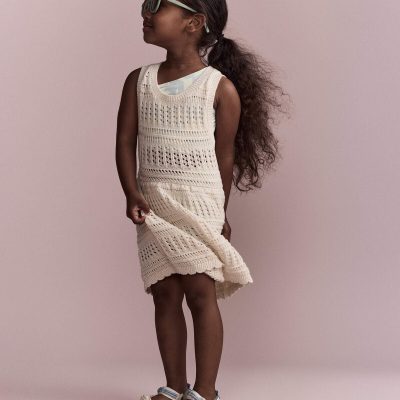 Toddler Girl Crochet Cover Up - Cream