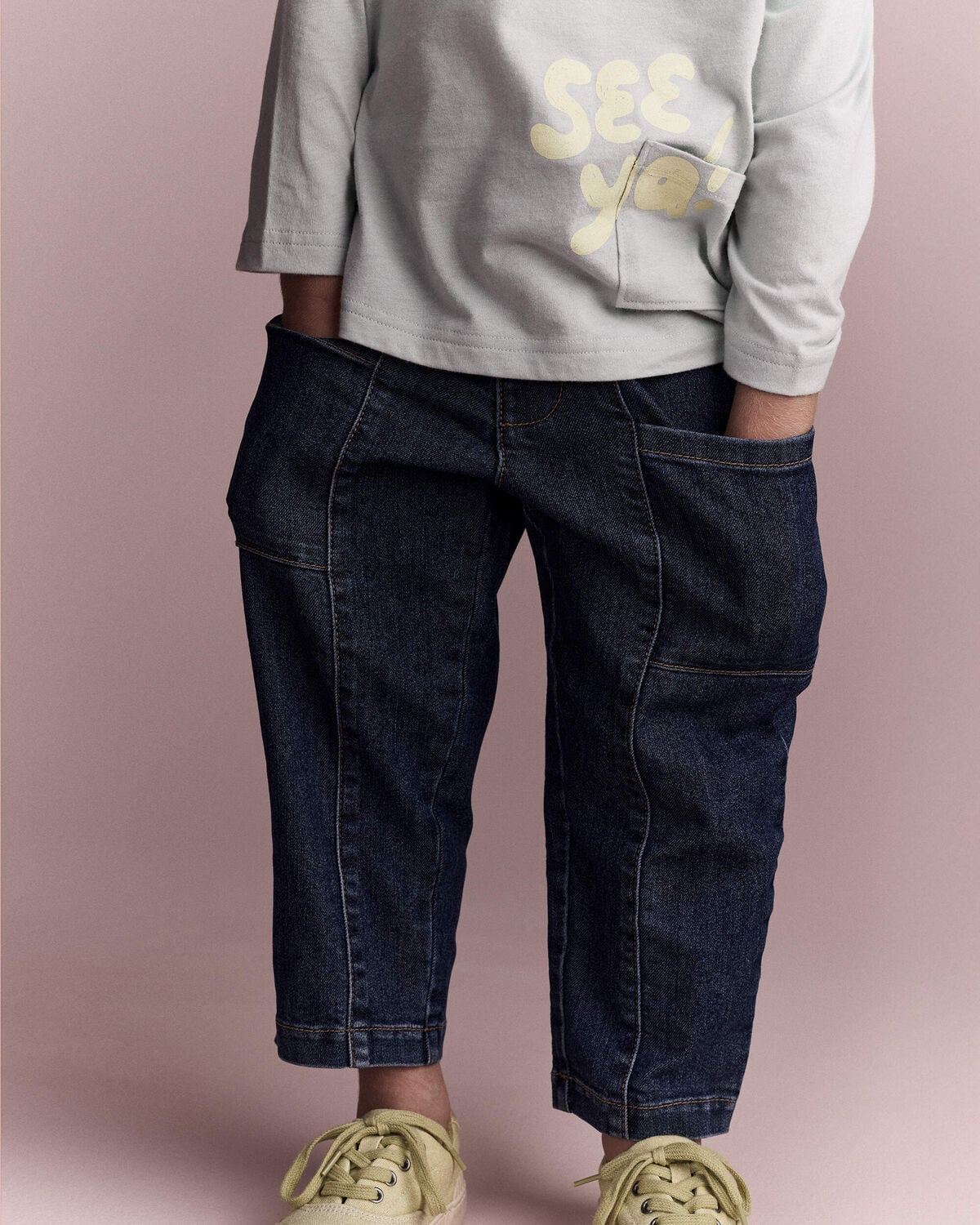 Toddler Pocket Pant in Denim - Blue - Image 5