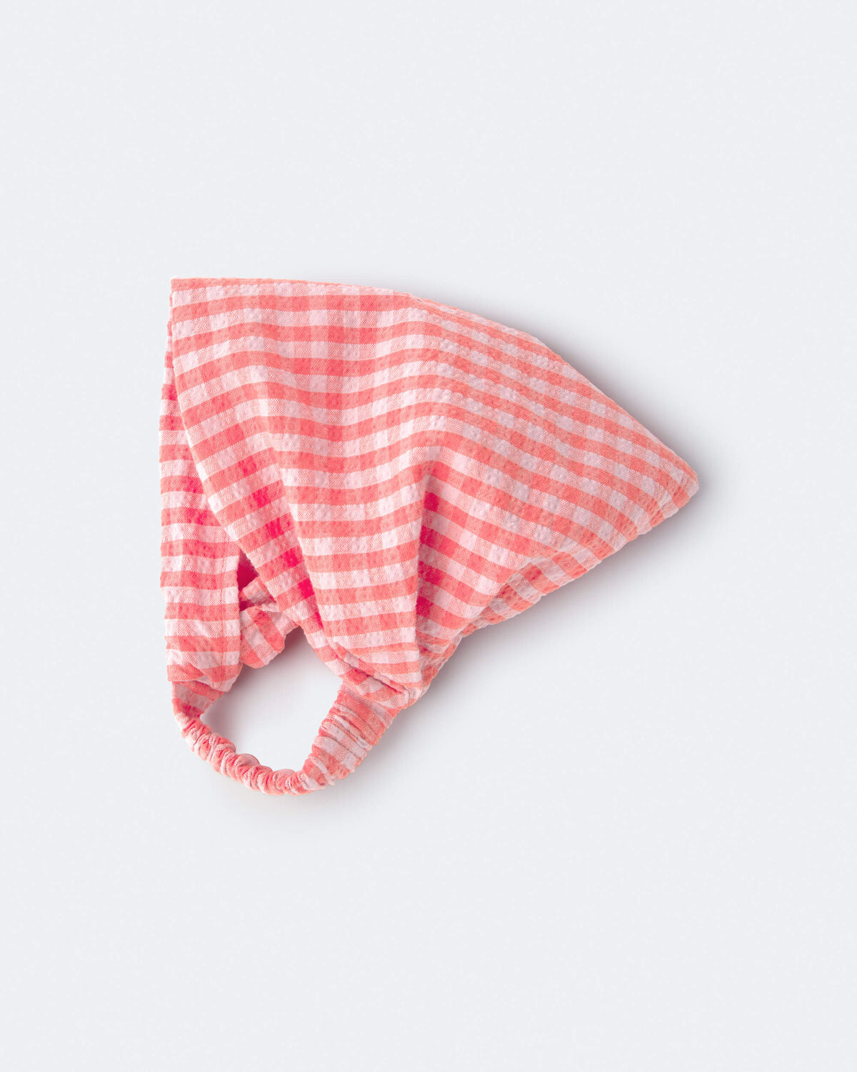Toddler Girl Gingham Bandana Hair Scarf - Orange - Image 2