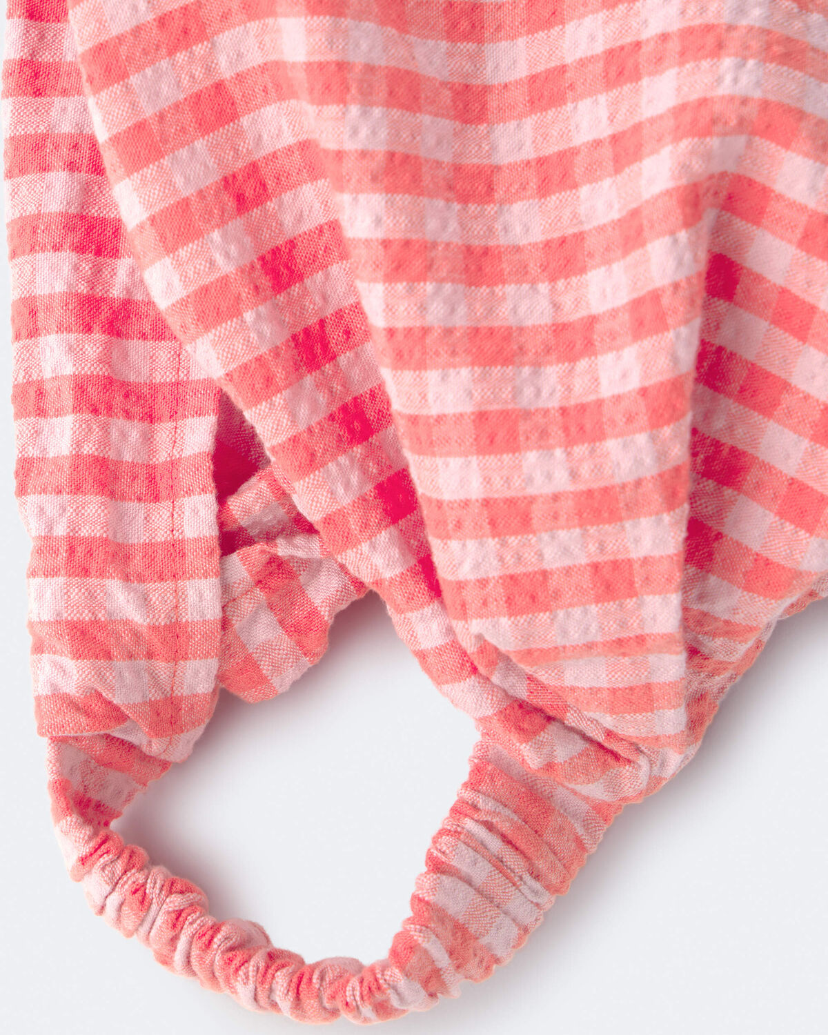 Toddler Girl Gingham Bandana Hair Scarf - Orange - Image 6