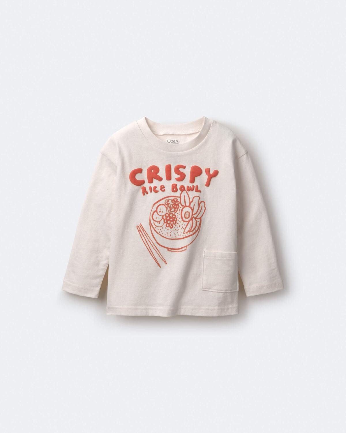 Toddler 'Crispy Rice Bowl' Long-Sleeve Relaxed Graphic Tee - Cream - Image 2