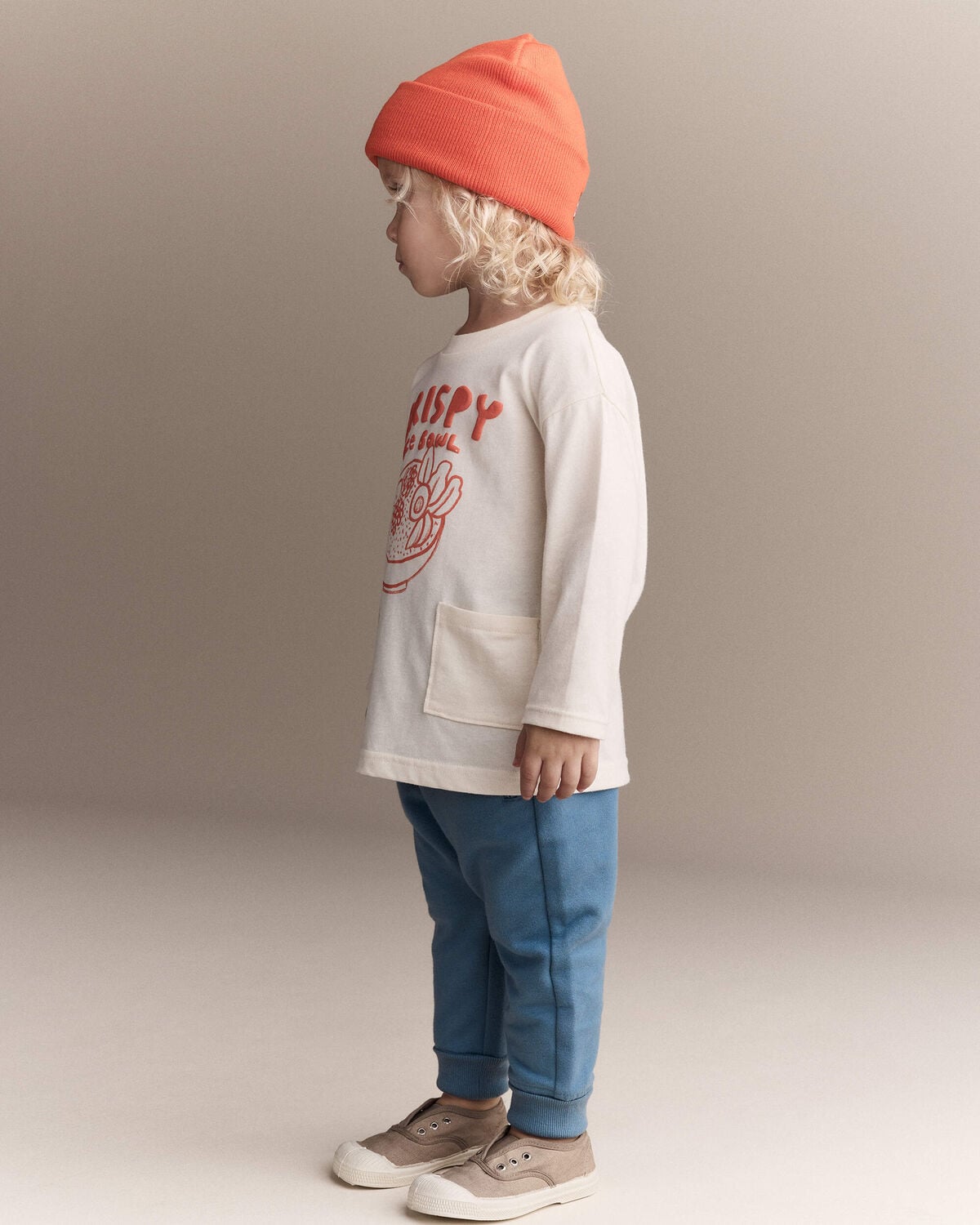 Toddler 'Crispy Rice Bowl' Long-Sleeve Relaxed Graphic Tee - Cream - Image 3