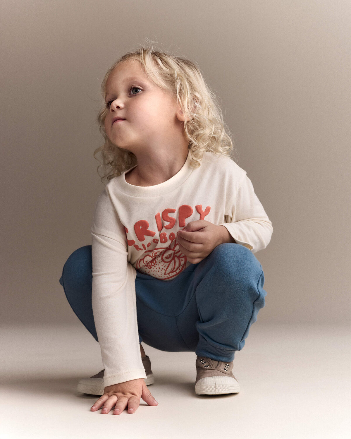 Toddler 'Crispy Rice Bowl' Long-Sleeve Relaxed Graphic Tee - Cream - Image 5