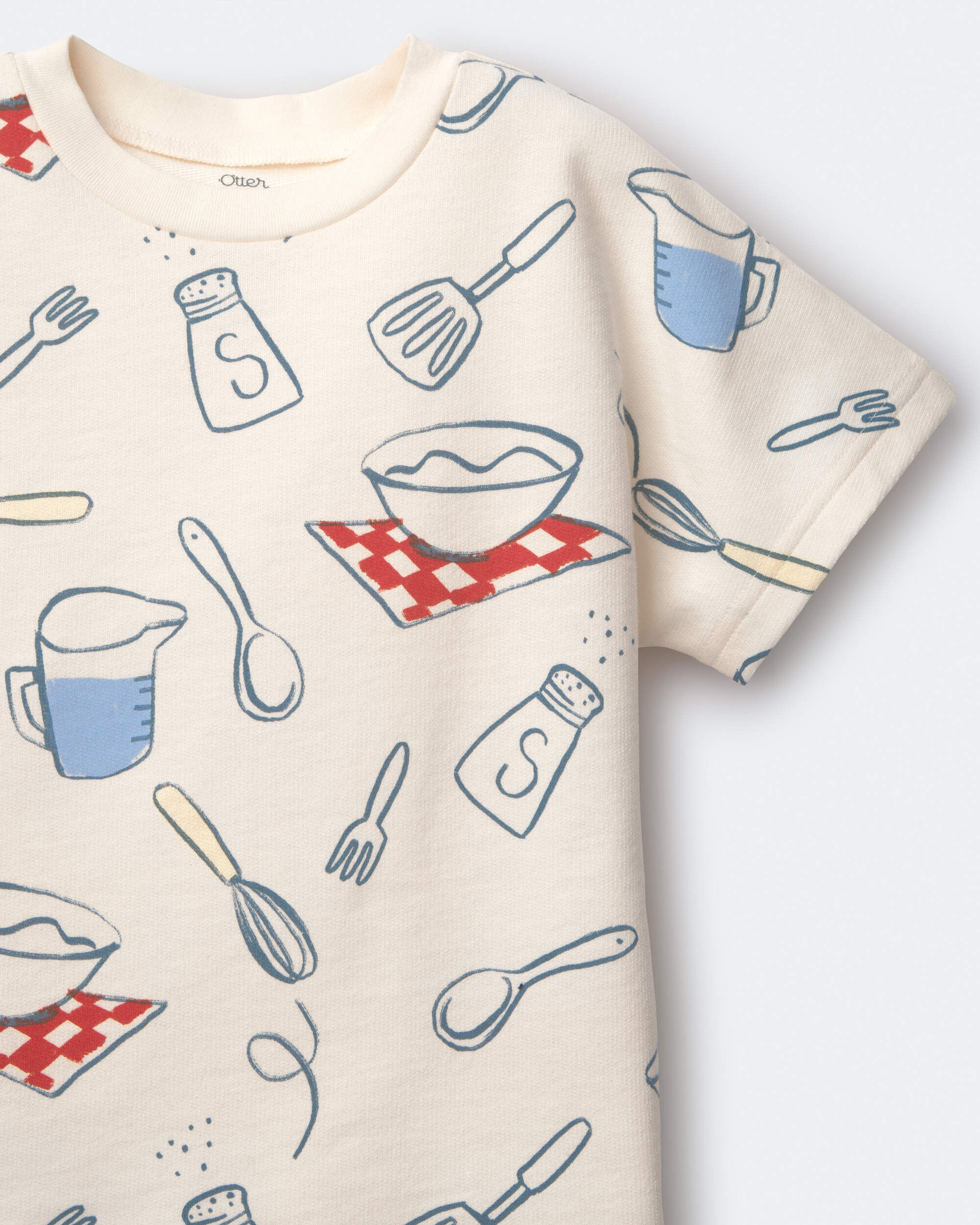 Toddler Dolman Tee in Dog Print - Cream - Image 6