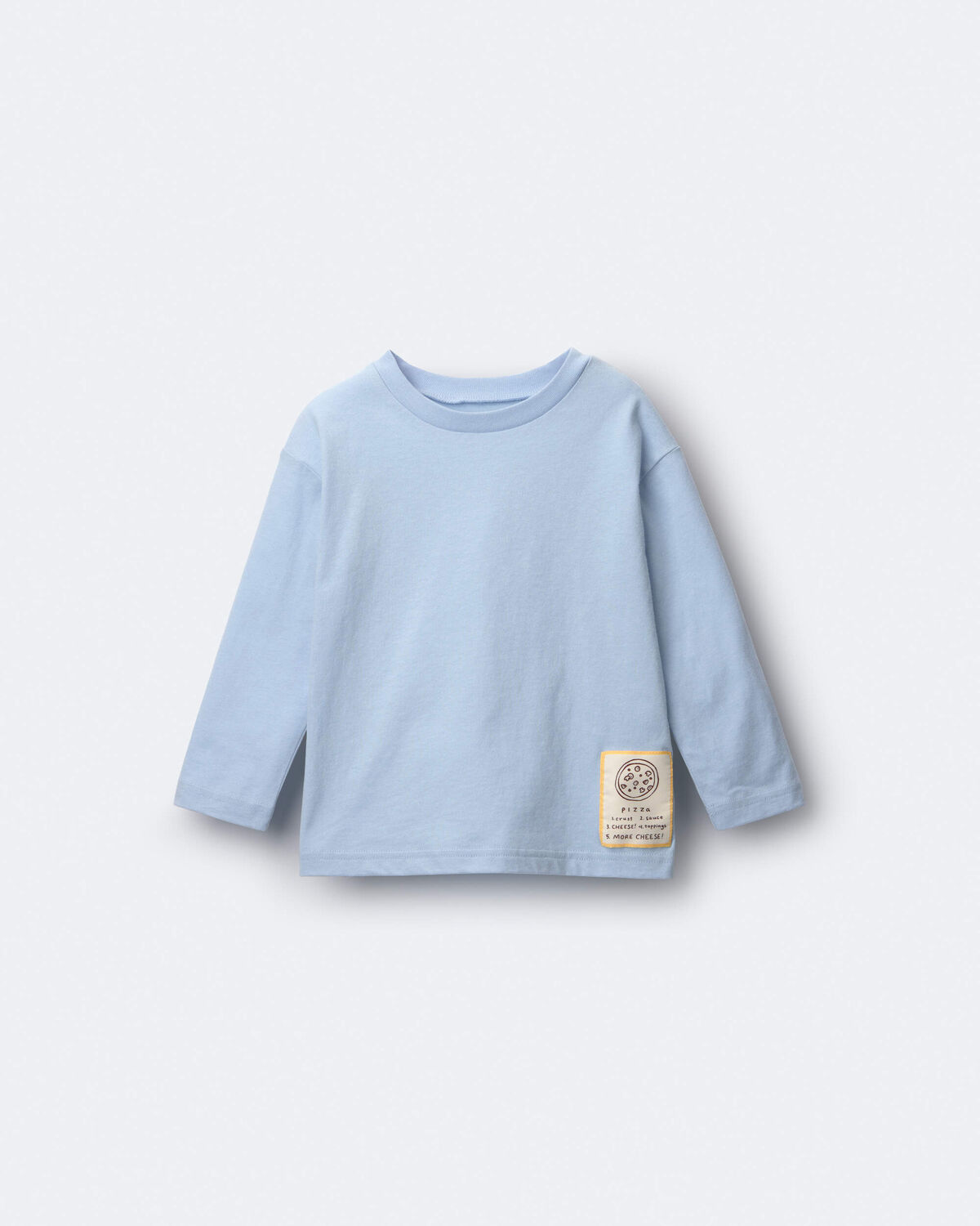 Toddler Pizza Long-Sleeve Relaxed Tee - Blue - Image 2