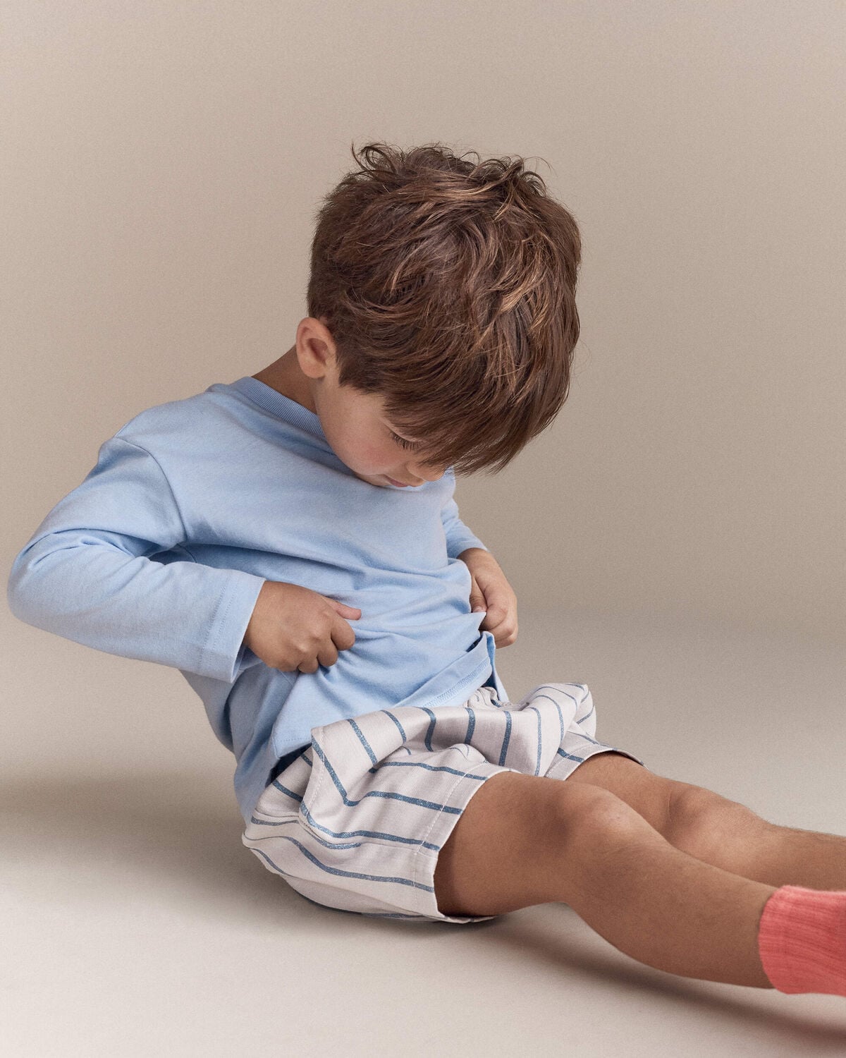 Toddler Pizza Long-Sleeve Relaxed Tee - Blue - Image 5