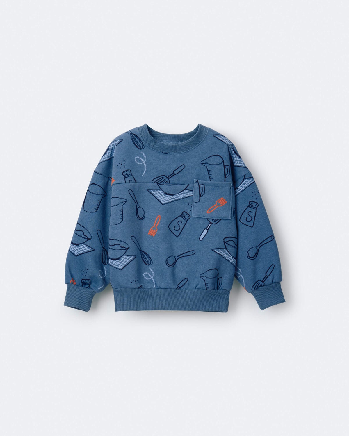 Toddler Baking Wide-Arm Pocket Sweatshirt - Blue - Image 2