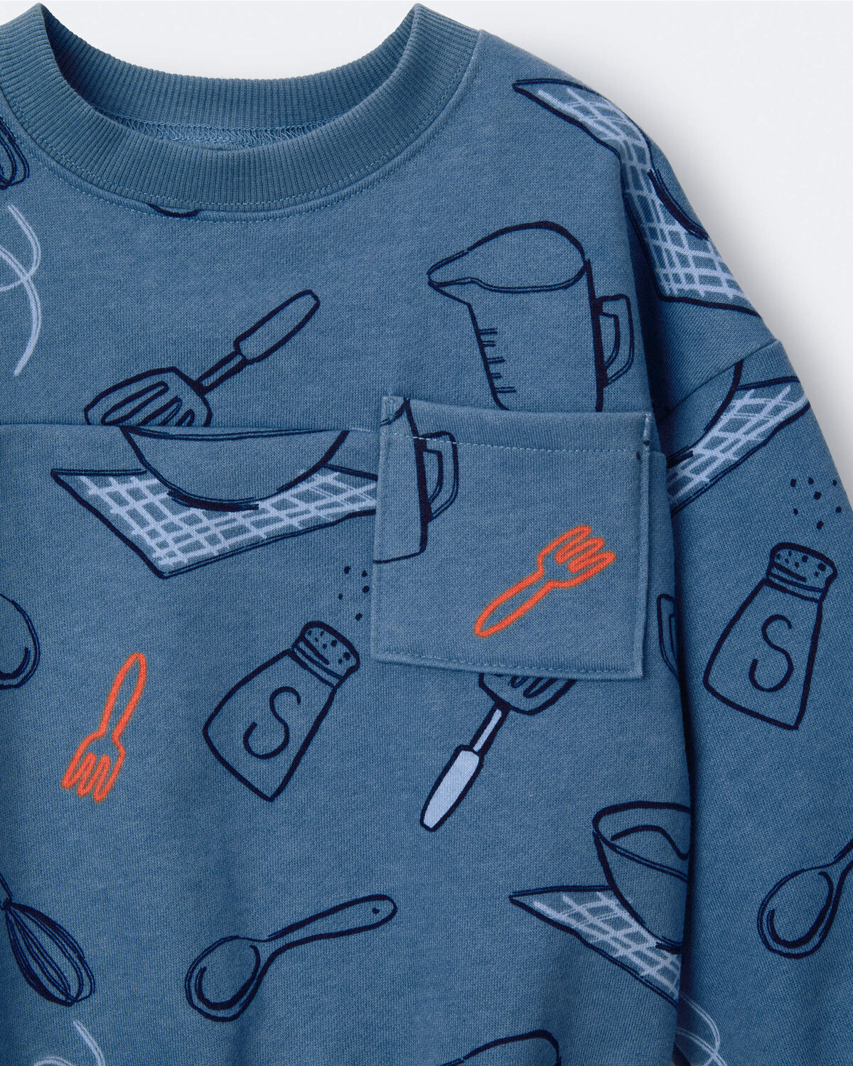Toddler Baking Wide-Arm Pocket Sweatshirt - Blue - Image 6