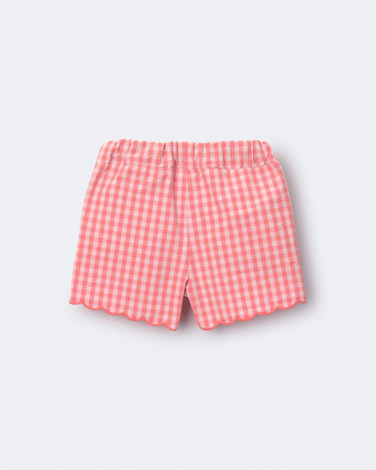 Toddler Girl Gingham Scalloped Shorts - Orange - Image 6