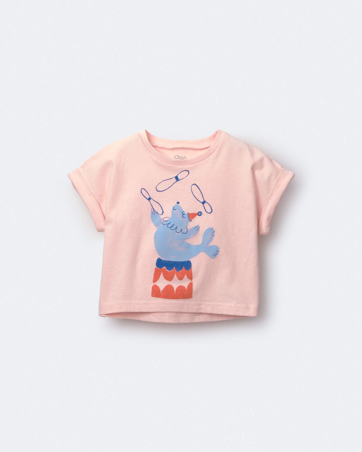 Toddler Girl Breezy High-Low Top in Circus Print - Pink - Image 2