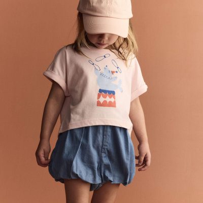 Toddler Girl Breezy High-Low Top in Circus Print - Pink