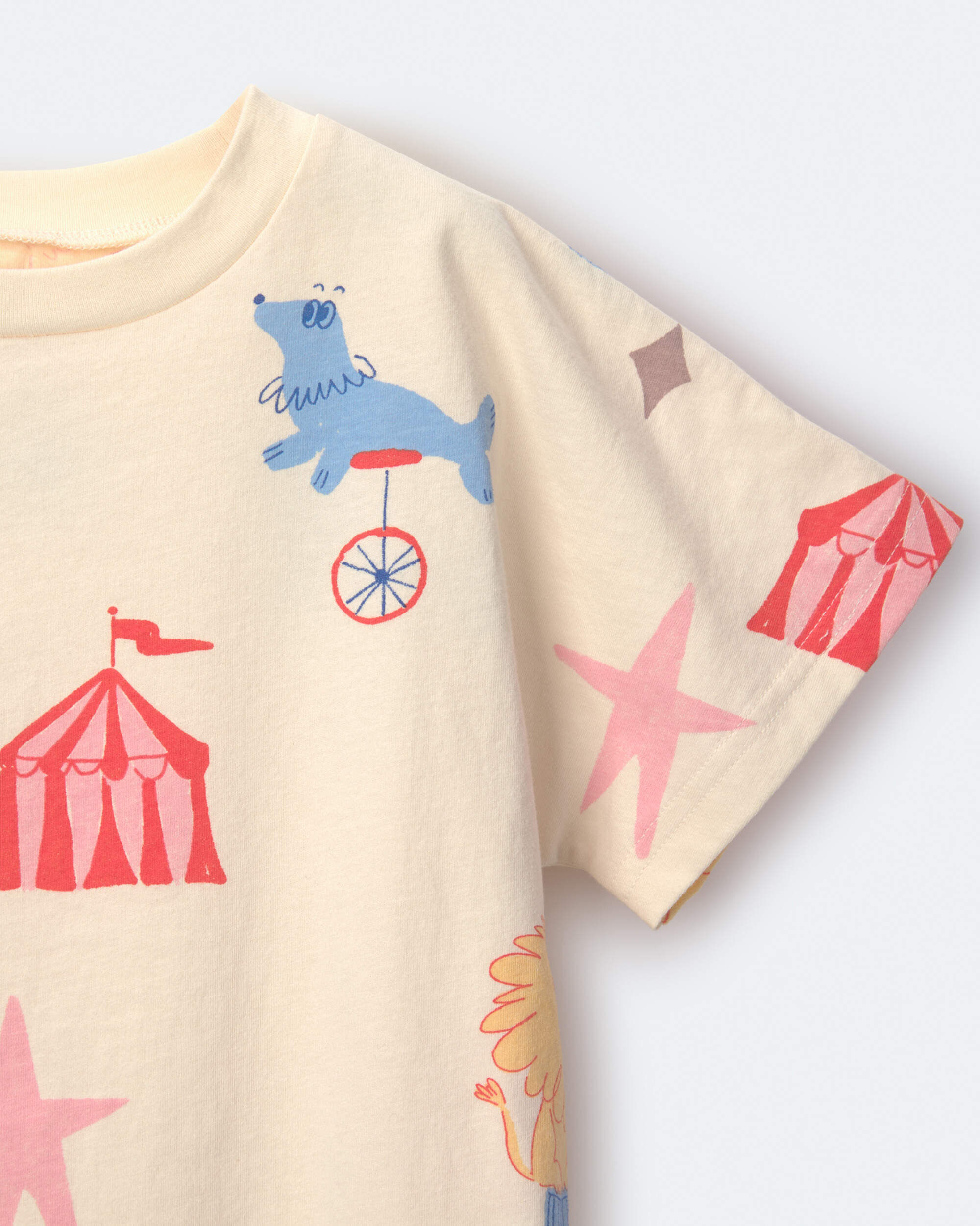 Toddler Dolman Tee in Dog Print - Cream - Image 4