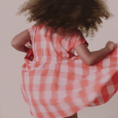 Toddler Girl Avenue Twirl™ Gingham Scalloped Dress - Light Pink/Orange