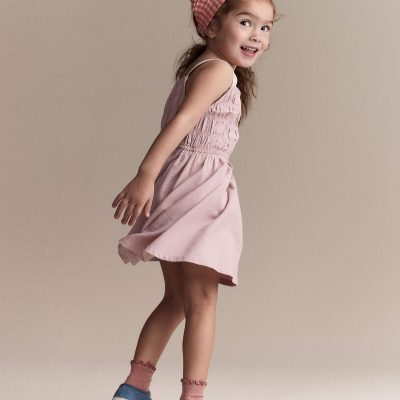 Toddler Girl Smocked Dress - Light Pink