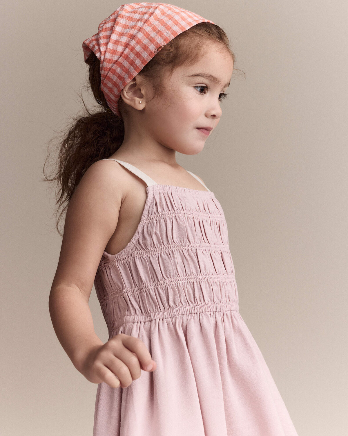 Toddler Girl Smocked Dress - Light Pink - Image 3
