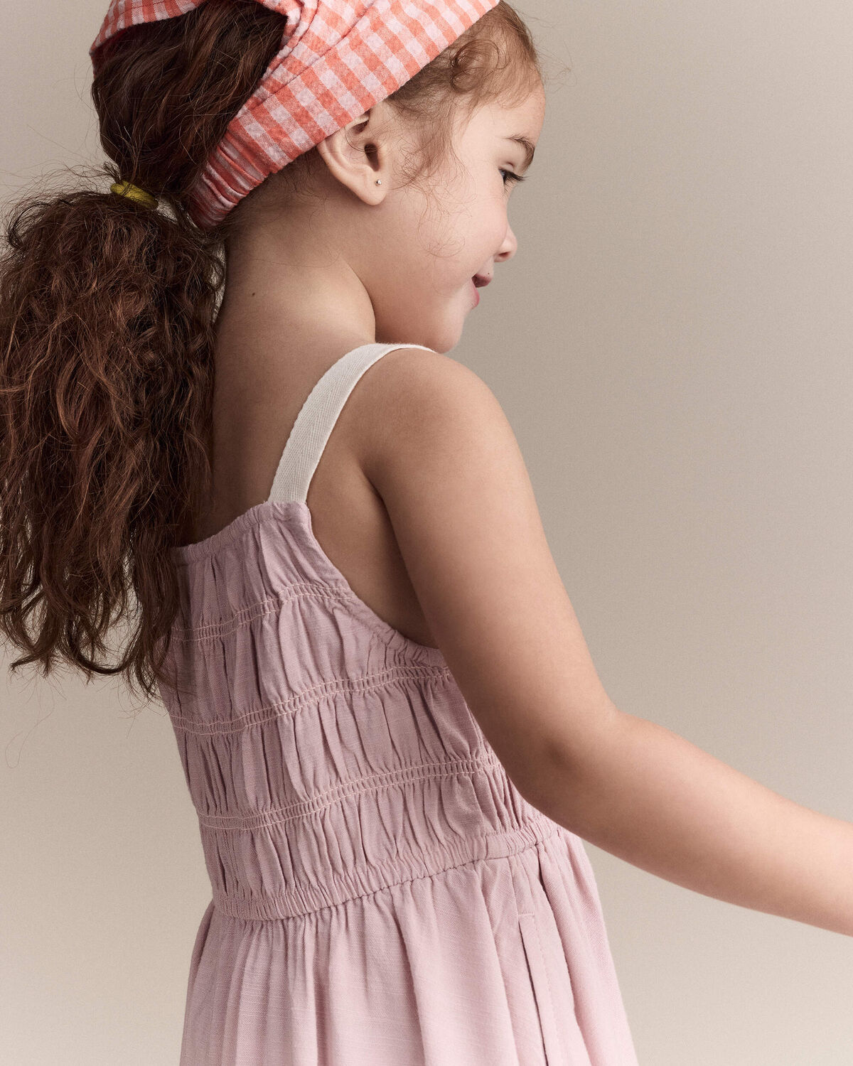 Toddler Girl Smocked Dress - Light Pink - Image 5