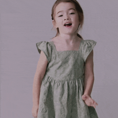 Toddler Girl Embroidered Flutter Sleeve Dress in Floral Print - Green