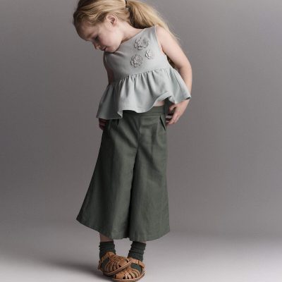 Toddler Girl Wide-Leg Drape Pant - Olive