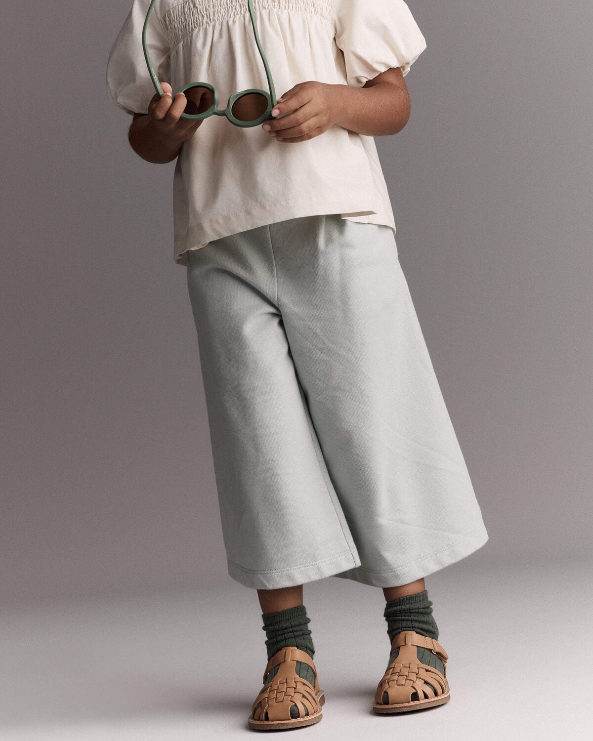 Toddler Girl Wide-Leg Drape Pant - Light Blue - Image 3