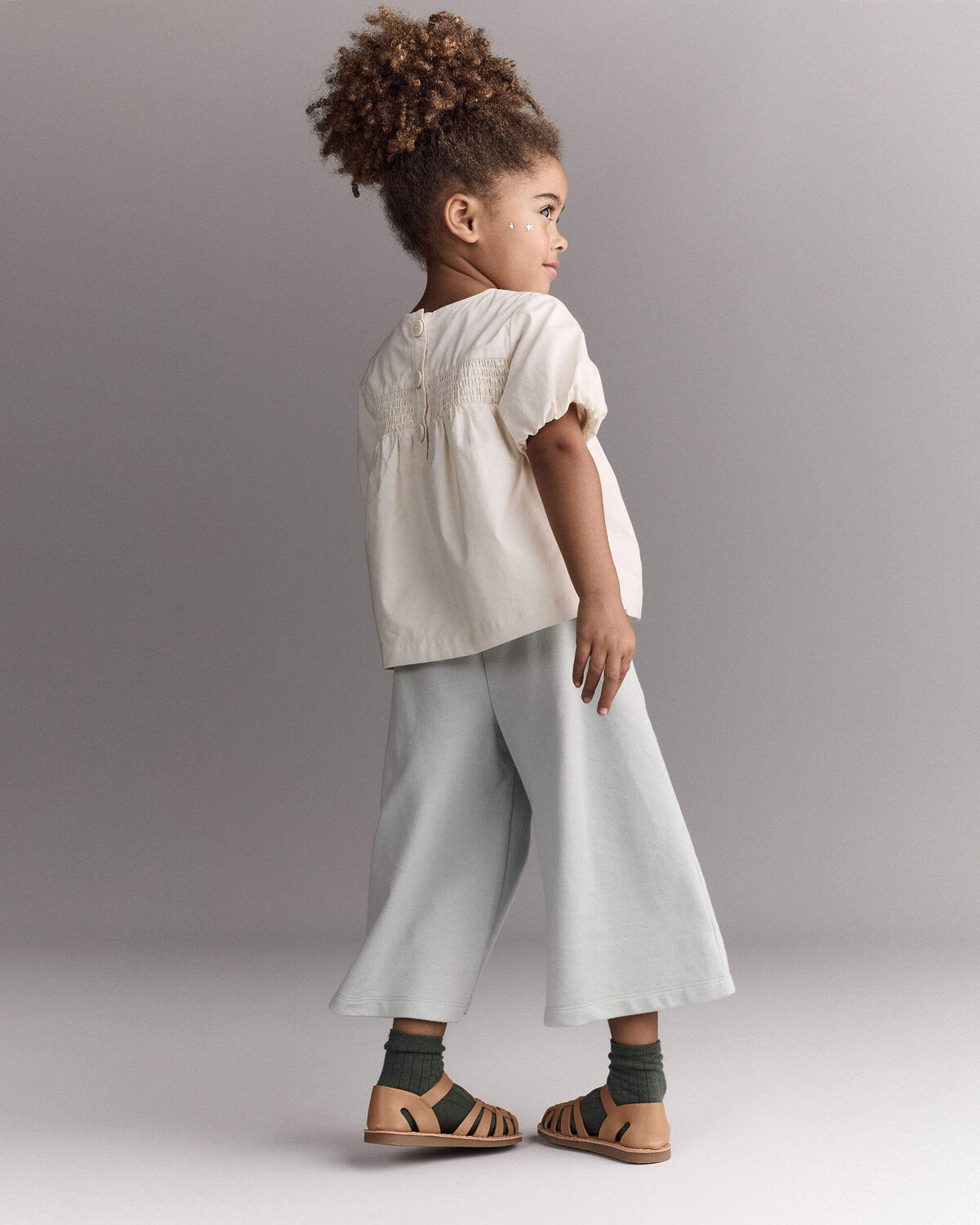 Toddler Girl Wide-Leg Drape Pant - Light Blue - Image 4