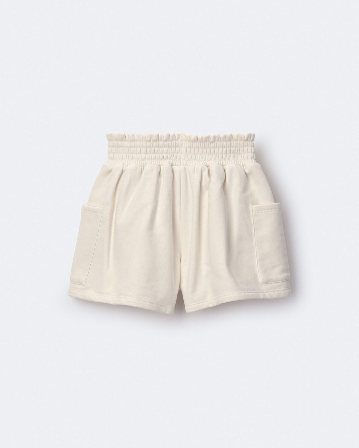 Toddler Girl Fleece Swing Shorts with Pockets - Cream - Image 6