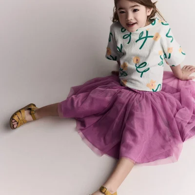 Toddler Girl Avenue Twirl™ Midi Skirt with Tulle - Purple