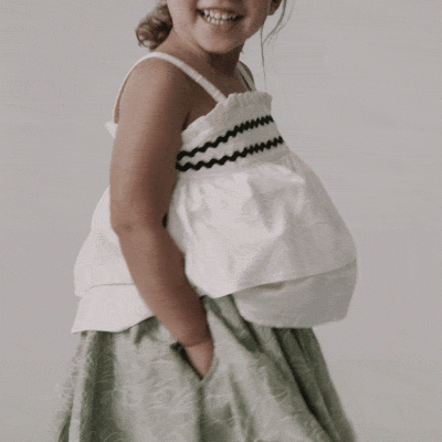 Toddler Girl Avenue Twirl™ Embroidered Midi Skirt in Floral Print - Green