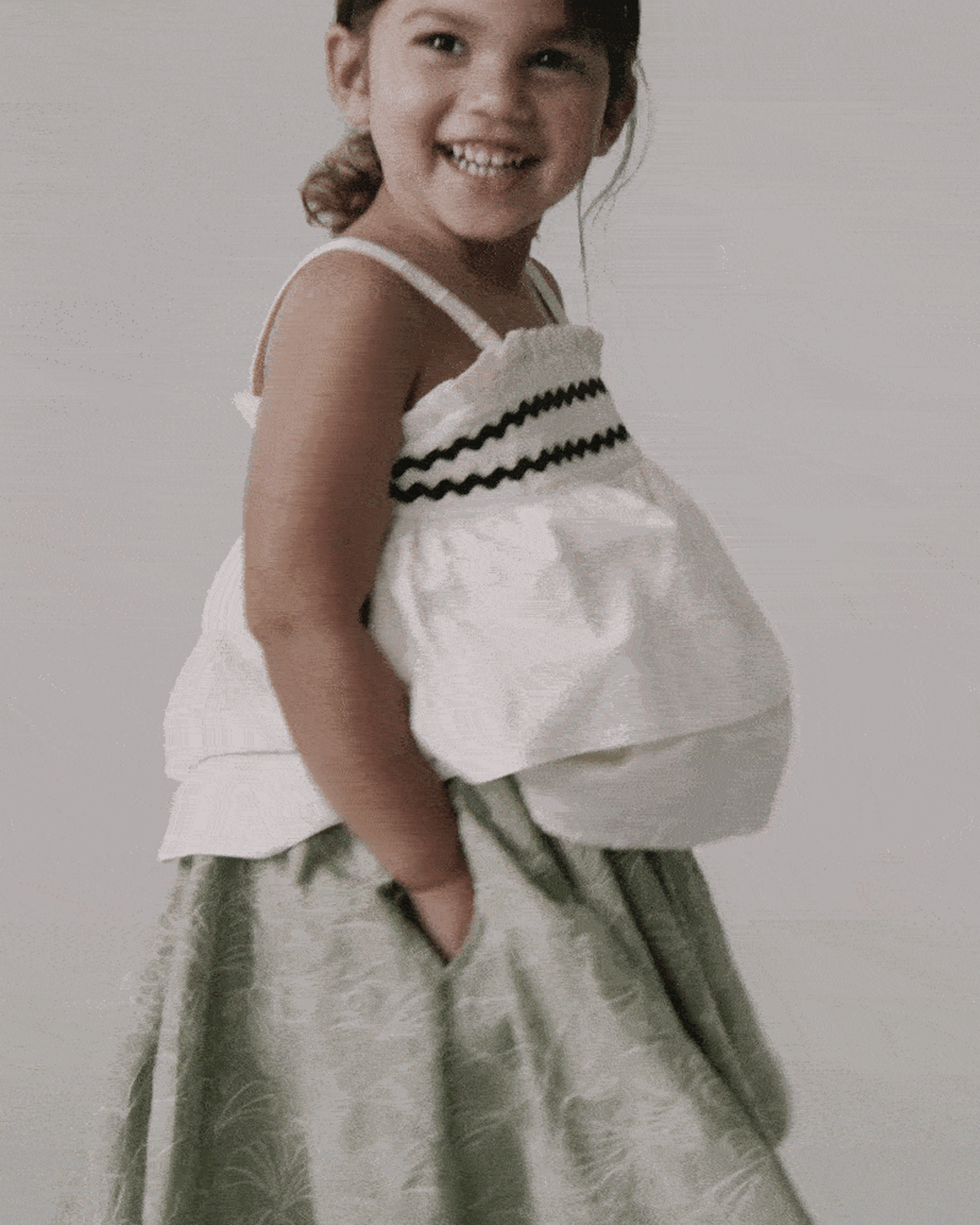Toddler Girl Avenue Twirl™ Embroidered Midi Skirt in Floral Print - Green