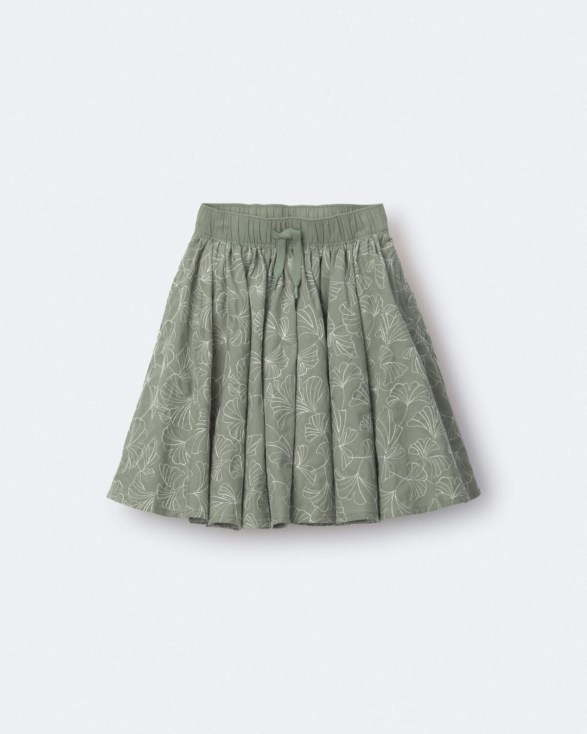 Toddler Girl Avenue Twirl™ Embroidered Midi Skirt in Floral Print - Green - Image 2