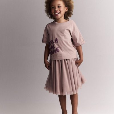 Toddler Girl Avenue Twirl™ Midi Skirt with Tulle - Light Pink