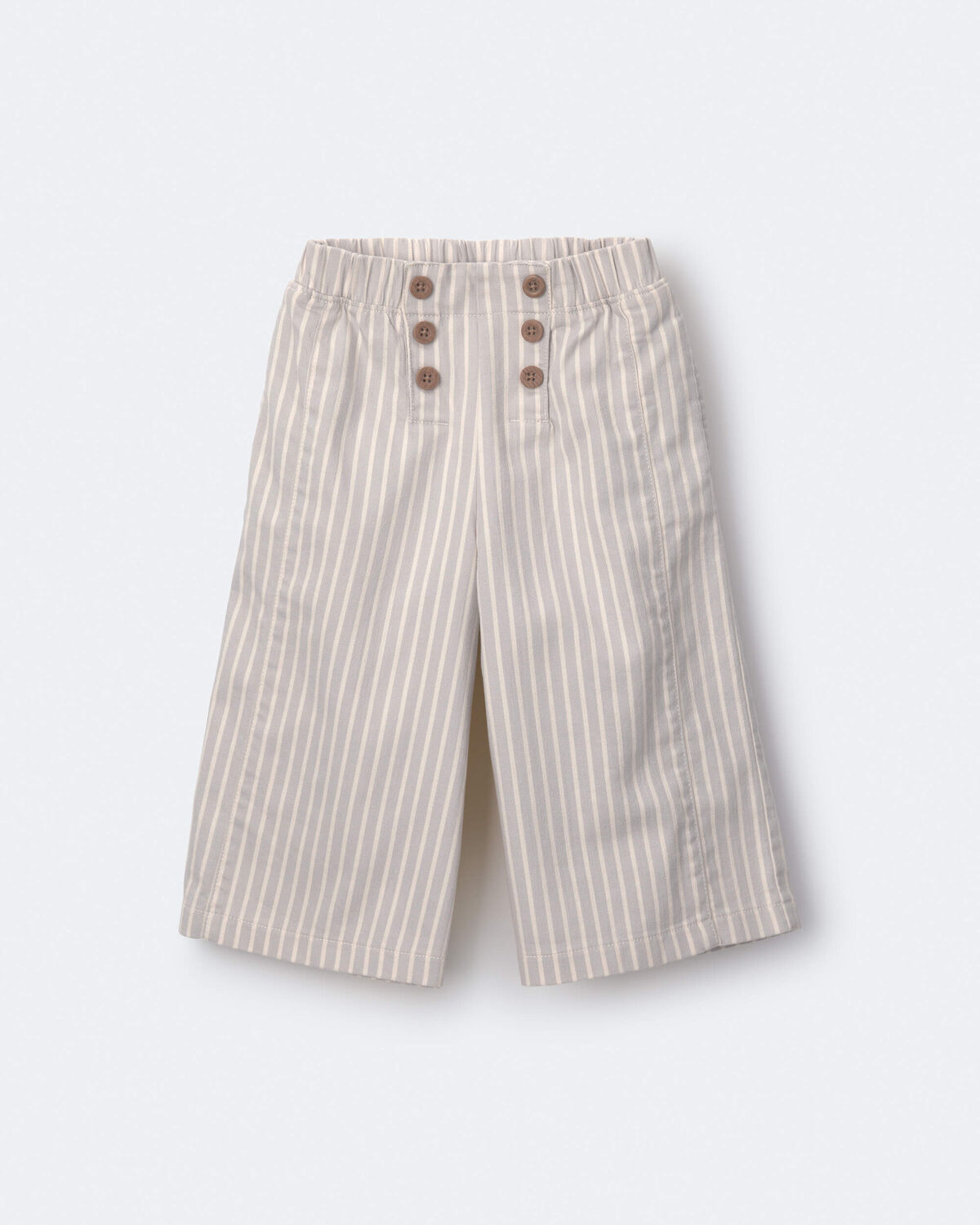 Toddler Girl Sailor Pant in Stripes - Cream/Grey - Image 2